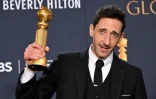 L'acteur Adrien Brody ("The Brutalist") lors des Golden Globes à Beverly Hills, le 5 janvier 2025