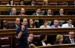 Le leader du parti de gauche radicale Podemos Pablos Iglesias au Parlement à Madrid, le 13 janvier 2016