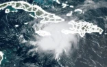Image satellite de la tempête tropicale Grace au-dessus d'Haïti, le 17 août 2021