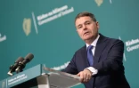 Le ministre des Finances de l'Irlande Paschal Donohoe, lors d'une conférence de presse, à Dublin, le 7 octobre 2021
