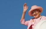 La reine du Danemark Margrethe II sur le yacht royal Dannebrog, le 1er septembre 2023 Ă Fredericia