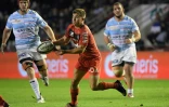 Le demi d'ouverture de Toulon, Louis Carbonel, pendant le match de Top 14 entre Toulon et le Racing 92, le 16 octobre 2021, au stade Mayol, à Toulon.