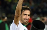 Le footballeur espagnol Raul après avoir remporté le championnat américain NASL avec les New York Cosmos, le 15 novembre 2015 à Hempstead