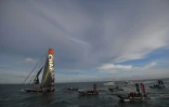 Le skipper français Jérémie Beyou (Charal) remporte la Vendée-Arctique, le 14 juillet 2020 aux Sables-d'Olonne