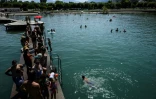 Des baigneurs dans le lac du Bourget, en Savoie, le 8 août 2025
