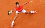 Novak Djokovic impuissant face Ă Rafael Nadal en finale du Masters 1000 de Rome au Foro Italico, le 19 mai 2019