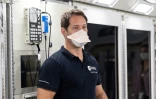 Photo fournie le 27 juillet 2020 par la NASA, mais datant du 23 juin 2020, de l'astronaute Thomas Pesquet lors d'un exercice d'urgence au centre spatial à Houston (Texas)