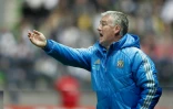 Didier Deschamps, alors entraîneur de l'OM, lors du match en Coupe de France face à Quevilly, le 20 mars 2012 à Cae