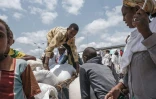 Distribution de vivres le 11 juillet 2021 dans un village du Tigré
