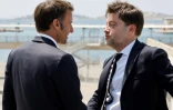 Emmanuel Macron rencontre le maire de Marseille Benoît Payan (d) au port de Marseille-Fos, à Marseille le 28 juin 2023