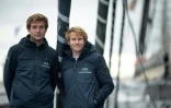 Les skippers français François Gabart et Tom Laperche, le 6 novembre 2021 au Havre à la veille du départ de la Transat Jacques Vabre