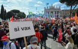 Manifestation géante à Rome contre l'extrême droite, le 16 octobre 2021 