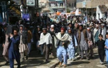 Manifestation de solidarité envers les talibans, à Ghazni, en Afghanistan, le 3 mars 2026