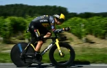 Le Belge Wout van Aert lors de la 20e étape du Tour de France, un contre-la-montre de 30,8 km entre Libourne et Saint-Emilion, le 17 juillet 2021