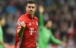 Robert Lewandowski buteur pour le Bayern Munich face au PSV à l'Allianz Arena, le 19 octobre 2016
