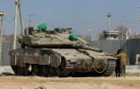 Un char israélien à la frontière israélienne avec la bande de Gaza, le 11 juin 2025