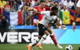 L'attaquant français Thomas Lemar (d) lors du match face à l'Australie à Moscou le 26 juin 2018 au Mondial
