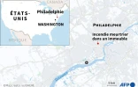 Localisation de l'incendie meurtrier survenu mercredi dans un immeuble de Philadelphie, aux Etats-Unis