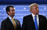 Donald Trump Jr., le fils aîné de Donald Trump (G), avec son père le 16 septembre 2016 à Hempstead (New York)