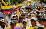 Manifestation contre le président colombien Gustavo Petro le 21 avril 2024 à Medellin