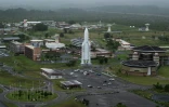 Le centre spatial guyanais à Kourou avec ses espaces de visite, le 2 mars 2025