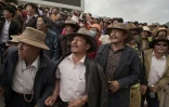 Des Tibétains assistent à une course de chevaux le 26 juillet 2016 sur le plateau de Yushu dans la province chinoise du Qinghai