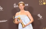 L'actrice irlandaise Jessie Buckley, lauréate du Golden Globe de la meilleure actrice dans un film dramatique pour "Hamnet", lors de la cérémonie des Golden Globes à Beverly Hills, le 11 janvier 2026