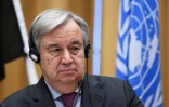 Photo d'archive du secrétaire général de l'ONU Antonio Guterres, le 13 décembre 2018 à Stockholm, en Suède