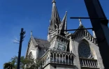 Les dégâts subis par la cathédrale de Manizales, après le séisme survenu  en Colombie, le 10 août 2026