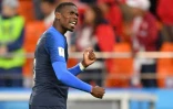 Le milieu de terrain français Paul Pogba à l'issue de la victoire face au Pérou, qui qualifie les Bleus pour les 8e du Mondial, le 21 juin 2018 à Ekaterinbourg 