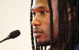 Le milieu de terrain des Bleus Eduardo Camavinga en conférence de presse à la veille de Belgique-France le 27 septembre 2025 au stade Roi-Baudouin à Bruxelles
