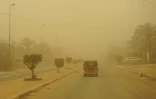 Une rue de Bagdad pendant une tempête de sable, le 5 mai 2022 en Irak