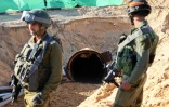 Photo prise lors d'un voyage de presse organisé par l'armée israélienne le 15 décembre 2023, montrant un tunnel que le Hamas aurait utilisé pour attaquer Israël par le poste frontière d'Erez le 7 octobre