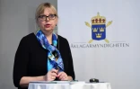 La procureure en chef adjointe suédoise Eva-Marie Persson, au cours d'une conférence de presse le 19 novembre 2019 à Stockholm sur le dossier Julian Assange