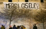 Une banderole portant le message "Merci Gisèle" est installée le 18 décembre 2024 à Avignon (Vaucluse)