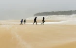 La dune du Pyla a été recouverte le 28 février d'une fine couche de neige