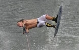 Compétition de ski nautique à l'étang Saint-Paul