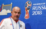 Le sélectionneur de la Russie Stanislav Cherchesov en conférence de presse à Sochi le 6 juillet 2018 lors du Mondial