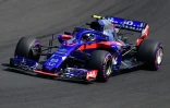 Pierre Gasly à bord de sa Toro Rosso lors des essais libres du Grand Prix de Hongrie, le 28 juillet 2018 à Mogyorod, près de Budapest