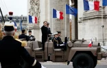 Le président Emmanuel Macro nlors des cérémonies du 107e anniversaire de l'Armistice du 11 novembre 1918 devant l'Arc de Triomphe à Paris, le 11 novembre 2025