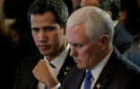 L'opposant vénézuélien Juan Guaido et le vice-président américain Mike Pence lors d'une réunion du groupe de Lima, le 25 février 2019 à Bogota