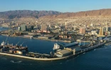 Vue aérienne du port d'Antofagasta, dans le nord du Chili, le 23 juin 2021