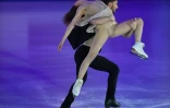 Gabriella Papadakis et Guillaume Cizeron lors du gala aux Championnats d'Europe de patinage artistique Ă Graz, le 26 janvier 2019