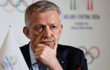 le président de la commission d'évaluation du CIO, le Roumain Octavian Morariu en conférence de presse, le 6 avril 2019 à Milan