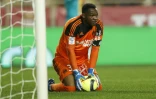 Le gardien Steve Mandanda lors d'un match avec l'OM face à Monaco, le 17 avril 2017 à Louis-II