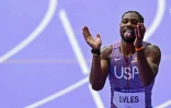 Le sprinteur américain Noah Lyles le 3 août 2024 lors des séries du 100 m des JO de Paris, au stade de France à Saint-Denis