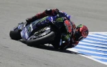 Fabio Quartararo sur sa Yamaha lors du GP d'Espagne de Moto GP, le 30 avril 2022 à Jerez de la Frontera