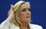 La candidate du RN à la présidentielle Marine Le Pen présente son programme économique le 21 février 2022 à Paris devant des entrepreneurs invités par le Medef