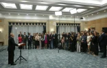 Conférence de presse du président russe Vladimir Poutine à Bishkek, en marge du sommet de l'Organisation de coopération de Shanghai, le 1er septembre 2026