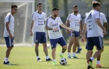 Les Argentins préparent le 8e de finale du Mondial contre la France, lors d'une séance au camp de base de Bronnitsy, le 29 juin 2018 